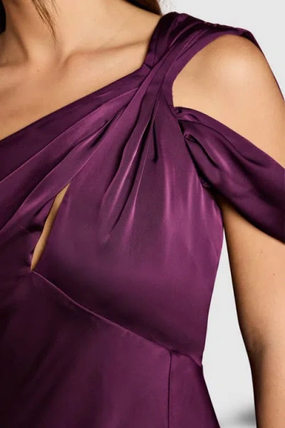 Coast Satin Fishtail Maxi Dress In Purple
