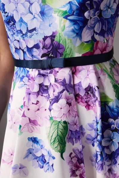 Coast Twill Hi-lo Floral Midi Dress In Multi