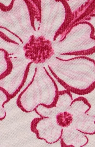 The Cat's Pajamas Pima Knit Short Sleeved Sleep Shirt Floral In Neutral