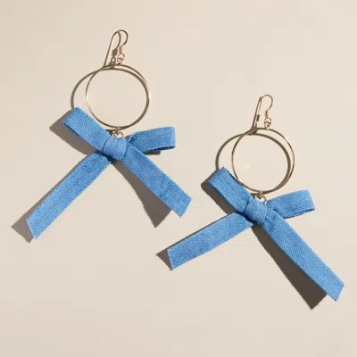 Nickel & Suede Claras Earrings In Blue
