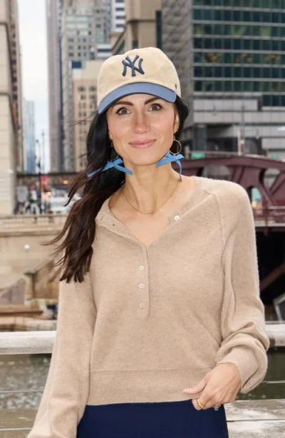 Nickel & Suede Claras Earrings In Blue