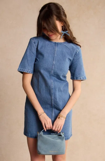 Nickel & Suede Claras Earrings In Blue