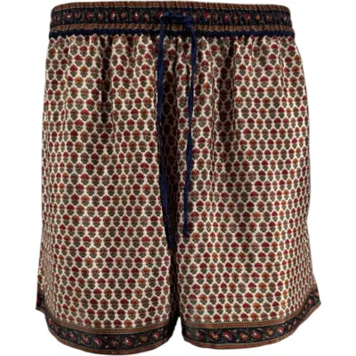 Monzlapur Embossed Botanical Crepe Shorts In Black