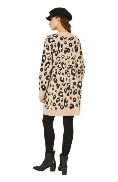 Yumi Animal Intarsia Knit Long Cardigan In Multi