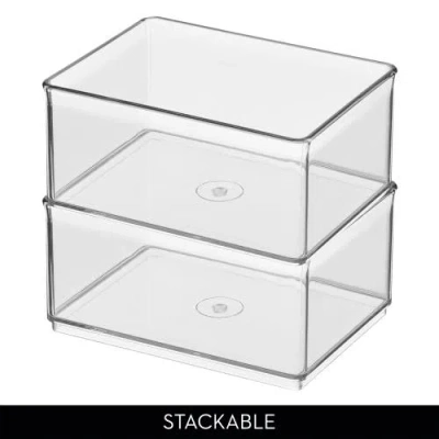 Idesign Medium Shallow Organizer Bin In Transparent