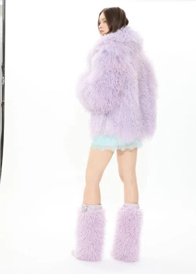 Sparkl Ur Famous  Fur Coat In Purple