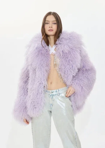 Sparkl Ur Famous  Fur Coat In Purple