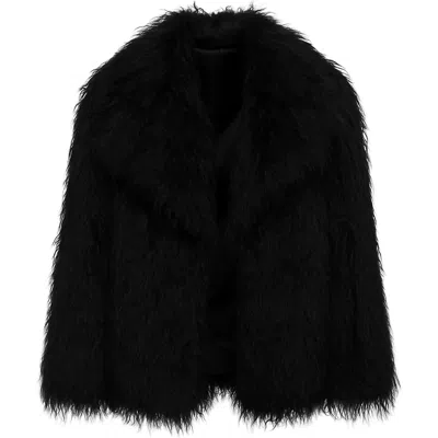 Sparkl Ur Famous  Fur Coat In Black