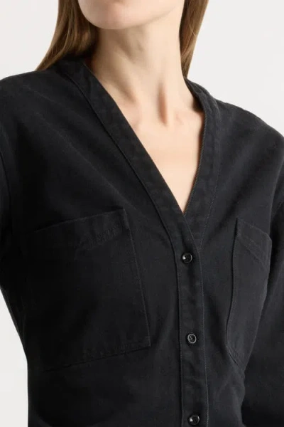 Modern Citizen Emmett Structured-sleeve Denim Jacket In Black