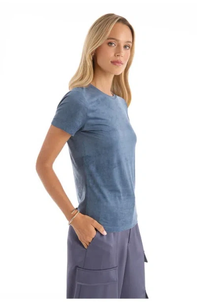 The Noli Shop Amaya Suede T-shirt In Blue