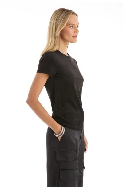 The Noli Shop Amaya Suede T-shirt In Black