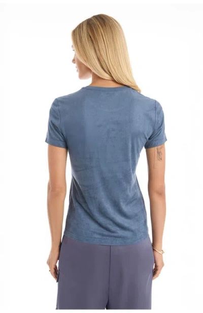 The Noli Shop Amaya Suede T-shirt In Blue