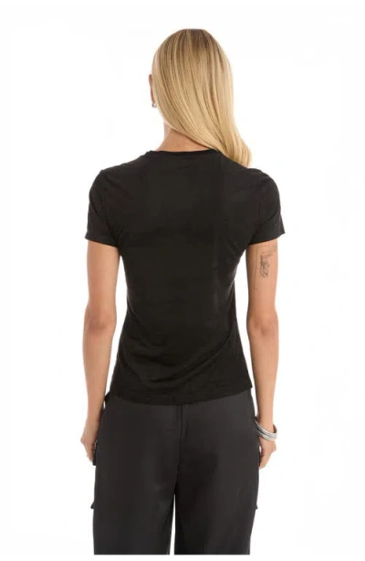 The Noli Shop Amaya Suede T-shirt In Black