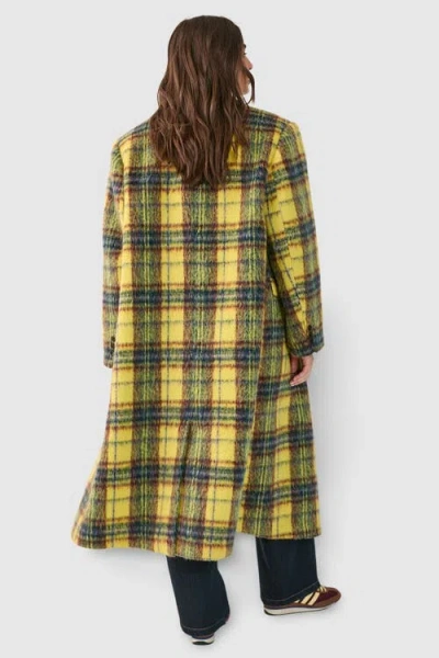Nasty Gal Checked Wool Blend Maxi Coat In Multi