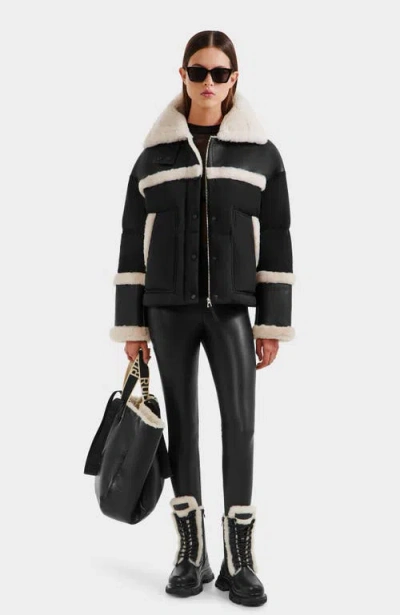 Rudsak Shirley Down & Shearling Puffer In Black
