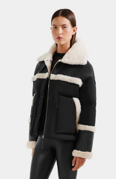 Rudsak Shirley Down & Shearling Puffer In Black