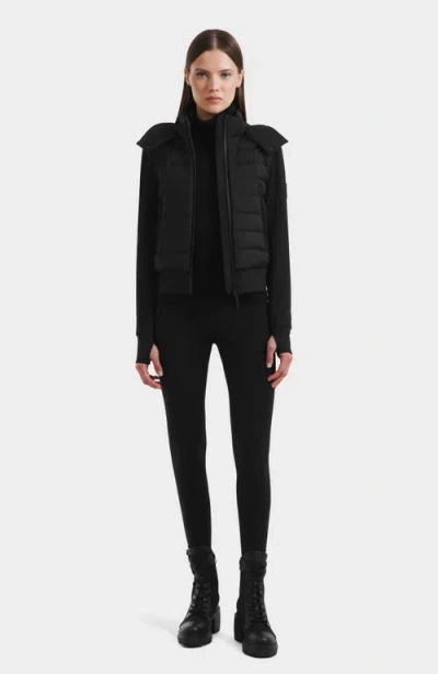 Rudsak Cassa Light Down & Neoprene Crop Jacket In Black