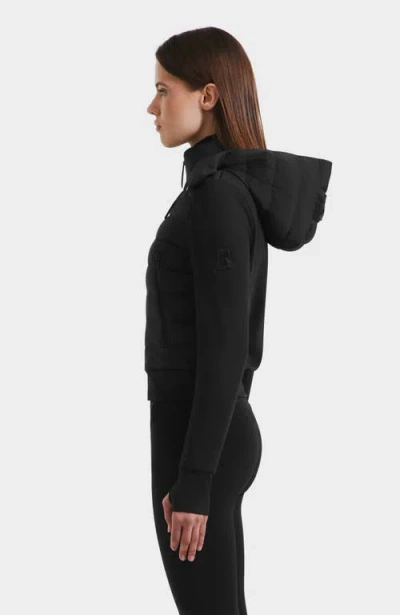 Rudsak Cassa Light Down & Neoprene Crop Jacket In Black