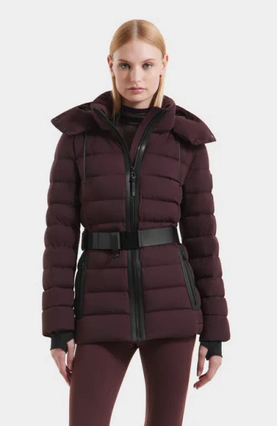 Rudsak Pelin Short Quilted Down Puffer In Burgundy