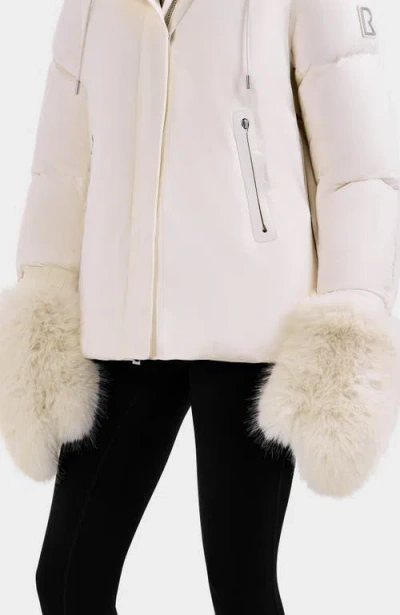 Rudsak Bella Faux Fur & Leather Mittens In White