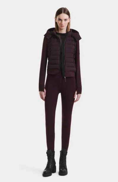Rudsak Cassa Light Down & Neoprene Crop Jacket In Burgundy