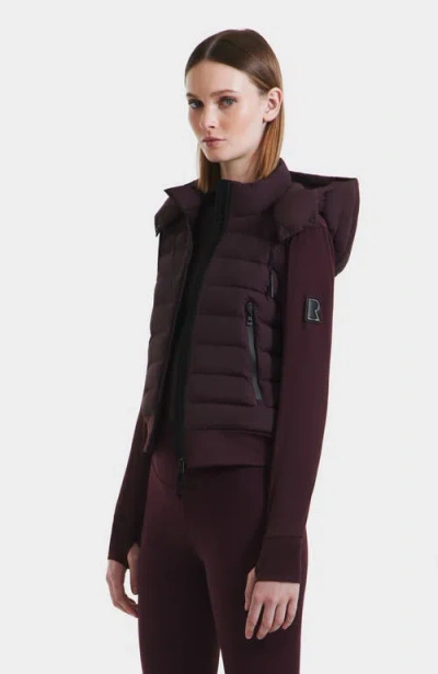 Rudsak Cassa Light Down & Neoprene Crop Jacket In Burgundy