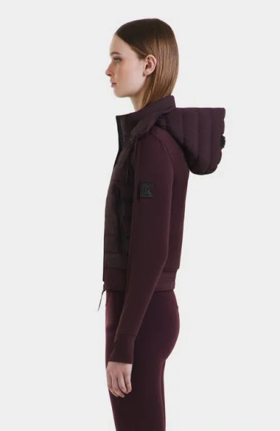 Rudsak Cassa Light Down & Neoprene Crop Jacket In Burgundy