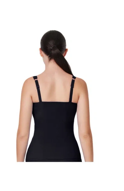 Profile By Gottex D-cup Shirred Underwire Tankini Top In Tutti Frutti Black In Black