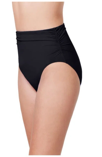 Profile By Gottex Tutti Frutti Shirred High Waist Swim Bottom In Black