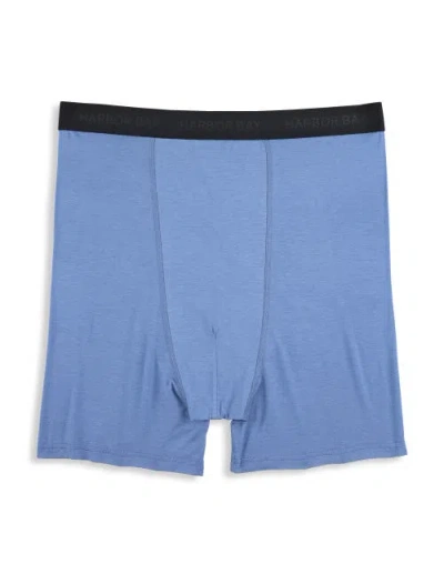 Harbor Bay By Dxl Big & Tall Modal 4 Inch Stretch Boxer Briefs In Blue