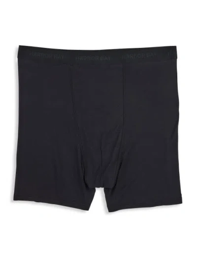 Harbor Bay By Dxl Big & Tall 4 Inch Stretch Boxer Briefs In Black