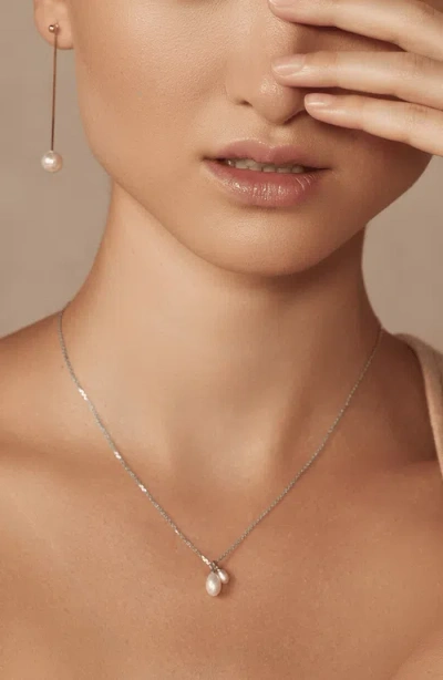 Bearfruit Jewelry 18k Gold Plated Sterling Silver Maisie Pearl Pendant Necklace Holiday Gift Idea In Metallic