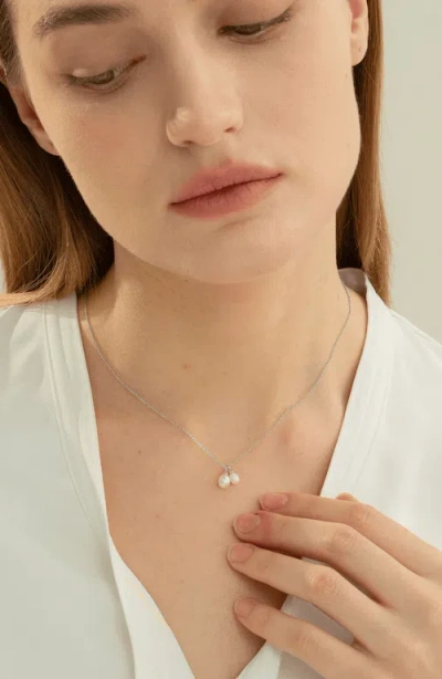 Bearfruit Jewelry 18k Gold Plated Sterling Silver Maisie Pearl Pendant Necklace Holiday Gift Idea In Metallic