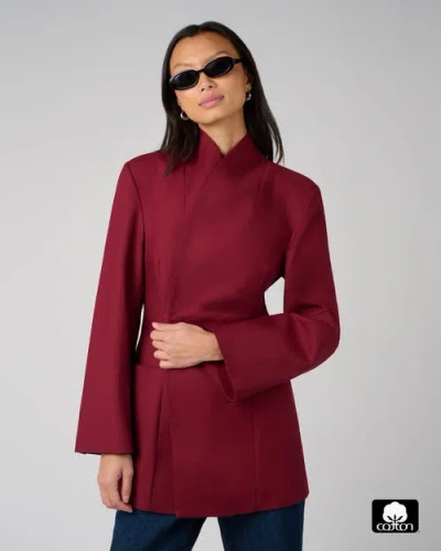 Weworewhat Hour Glass Blazer Jacket In Red