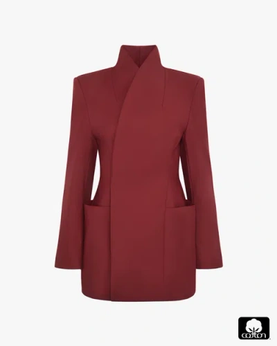 Weworewhat Hour Glass Blazer Jacket In Red