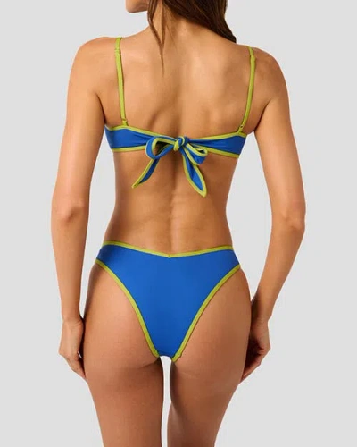 Weworewhat Scoop Neck Tie-back Bikini Top In Blue