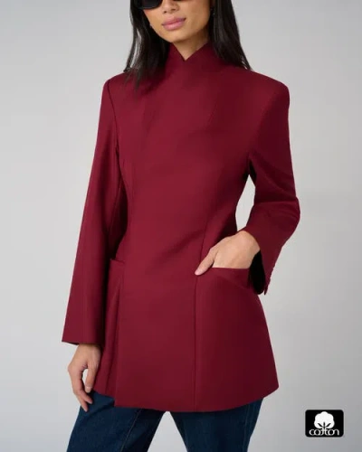 Weworewhat Hour Glass Blazer Jacket In Red