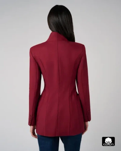 Weworewhat Hour Glass Blazer Jacket In Red