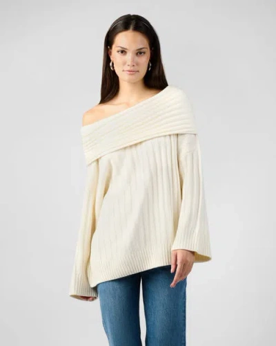 Weworewhat Oversized Off Shoulder Sweater In White
