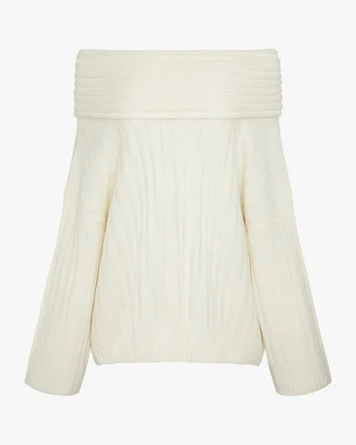 Weworewhat Oversized Off Shoulder Sweater In White