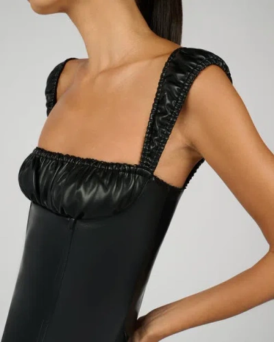 Weworewhat Wide Strap Ruched Cup Corset In Black
