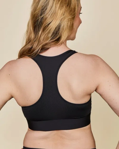 Meadow Hero Front Closure Sports Bra Mastectomy Friendly In Black