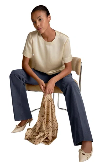 M.m.lafleur Annika Plisse Top In Gray