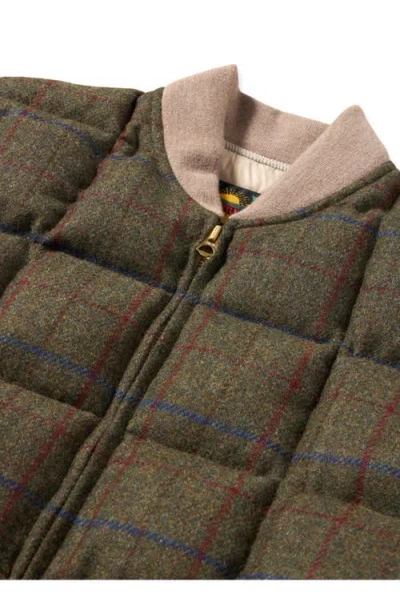 Fortela Wool Check Vest In Green