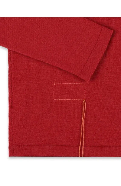 Fortela Lou Cashmere Henley Knit In Red