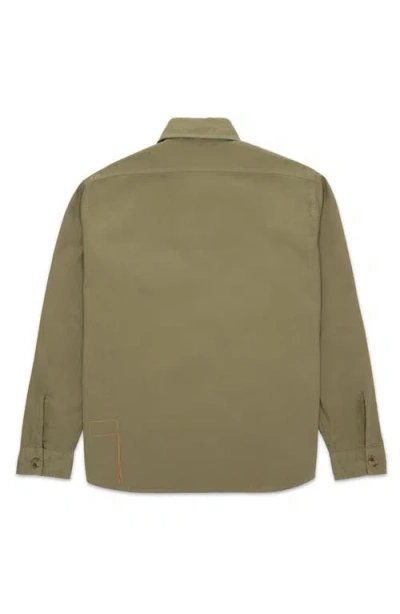 Fortela Kenny Twill Cotton Overshirt In Green