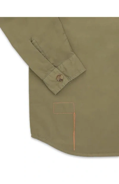 Fortela Kenny Twill Cotton Overshirt In Green