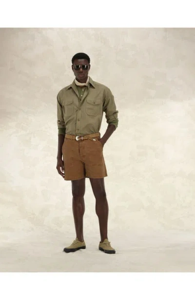 Fortela Kenny Twill Cotton Overshirt In Green