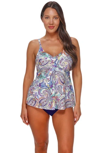 Sunsets Escape Tori Tankini Swimsuit Top In Purple