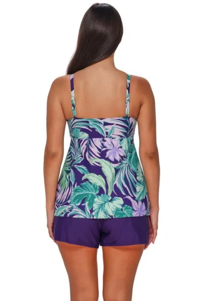 Sunsets Escape Molly Bandeau Tankini Swimsuit Top In Blue